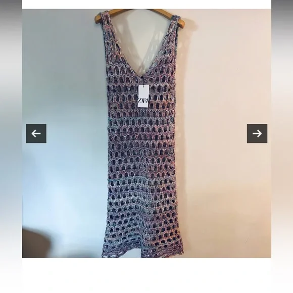 Dresses | Zara Multicolored Maxi Crochet Dress New | Poshmark